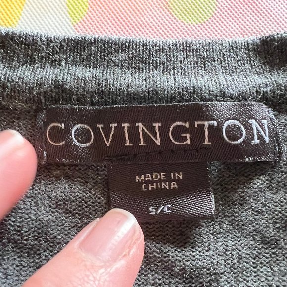 Covington Gray & Black Houndstooth Cardigan - Small - Picture 4 of 5